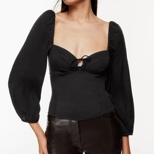 NWOT ARITZIA Wilfred Novella Blouse Black XS